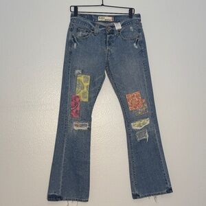 Vintage 90’s Levi’s 513 Patchwork Distressed Denim Jeans Women’s Size 3M